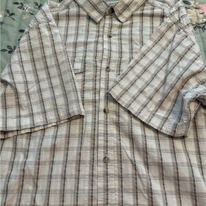 Columbia Men's Gray Plaid Button Down Shirt